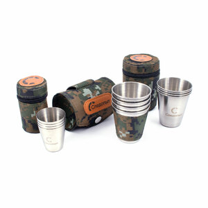 Рюмка-стопка "СЛЕДОПЫТ" 25 мл в тубе из oxford camo pixel, рюмки без оплетки, 4 шт, фото 6