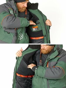 Костюм зимний  Norfin DISCOVERY 3 01(зеленый /серый  р.S), фото 7