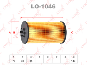 Фильтр масляный LYNXauto LO-1046. Для: AUDI S4 4.2 03-08 / A6 4.2 04-06 / A8 3.7-4.2 02-10 Allroad 4.2 02-05, VW Phaeton 4.2 03>, фото 1