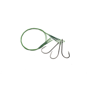 Поводок стальной NAMAZU Leader 1х7 Nylon Coated Green, d-0,42 мм, L-30 см, с одинарным крючком 92247, фото 2