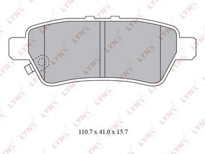 Колодки тормозные задние LYNXauto BD-5741. Для: Nissan, Ниссан, Pathfinder(R51) 2.5D-4.0 05> / Navara(D40) 2.5D-3.0D 05>., фото 2