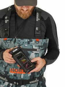 Полукомбинезон забродный Norfin PILOT CAMO BOOTFOOT р.45-XL с сапогами резина, фото 8