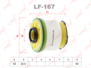 Фильтр топливный LYNXauto LF-167. Для: MAZDA BT-50 II 2.2D-3.2D 11>, MITSUBISHI L200(KJ/KL) 2.4D 14> / Pajero Sport III 2.4D 15>, FORD Ranger 2.2D-3.2D 11>, TOYOTA Hiace VI 2.8D-3.0D 13>, фото 1