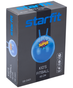 Мяч-попрыгун Starfit GB-0401, SUPER, 45 см, 500 гр, с рожками, розовый, антивзрыв, фото 2