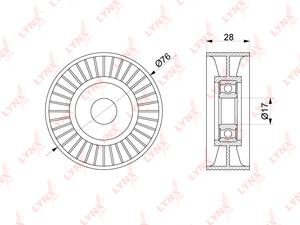 Ролик натяжного механизма / приводной LYNXauto PB-5313. Для MERCEDES-BENZ C180-250(W204) 07> / CLK200-200K(W209) 03-10 / E200-250(W212) 09>, фото 1