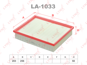 Фильтр воздушный LYNXauto LA-1033. Для: NISSAN НИССАН Pickup(D23) 2.3D 15>, MERCEDES Мерседес-BENZ X220D-250D(W470) 17>, фото 1