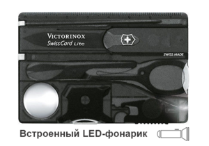 Швейцарская карточка Victorinox SwissCard Lite, черная, фото 5