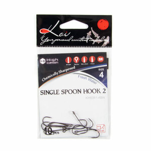 Крючок KOI "SINGLE SPOON HOOK 2", размер 4 (INT), цвет BN (10 шт.), фото 5