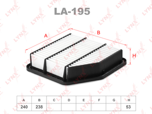 Фильтр воздушный LYNXauto LA-195. Для: TOYOTA Crown 3.5/Mark X 2.5/3.0 11>, LEXUS GS350 05> / 430 05-10/IS250/350 05>, фото 1