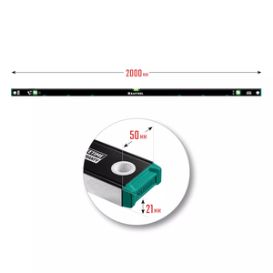 Магнитный уровень KRAFTOOL с зеркальным глазком 2000 мм 34785-200, фото 9