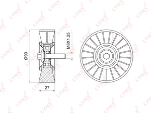 Ролик направляющий / приводной LYNXauto PB-7018. Для MERCEDES-BENZ C180K-230K(W203/W204) 02> / E200K(W211) 02> / CLK200K(C209) 02> / Sprinter 1.8 08>, фото 1