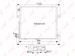 Радиатор кондиционера с осушителем LYNXauto RC-0337. Для MERCEDES-BENZ МЕРСЕДЕС-БЕНС ML280-350(W164) 05>/R280-500(W251) 07>/GL350-500(X164) 06-12, фото 1