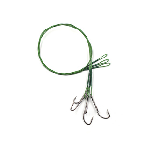 Поводок стальной NAMAZU Leader 1х7 Nylon Coated Green, d-0,42 мм, L-40 см, с живцовым крючком 4715 D, фото 2