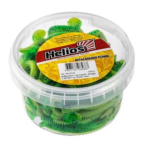 Виброхвост несъедоб. Shaggy 3,35"/8,5 см Green Lime 100шт. (HS-16-010-N) Helios, фото 2