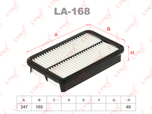Фильтр воздушный LYNXauto LA-168. Для: TOYOTA MR-2 1.8 00> / Carina 1.6 >92/Corolla 1.6 >93/Celica 1.8 99>, фото 1