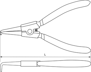 Thorvik ERBP180 Щипцы загнутые 90° для стопорных колец с ПВХ рукоятками, разжим, 180 мм, 10-40 мм, фото 2