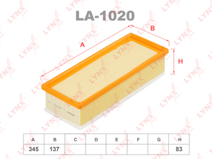 Фильтр воздушный LYNXauto LA-1020. Для: AUDI Ауди A3 1.6TD-2.0D 03> / TT 1.8-2.0 06>, VW Фольксваген Golf(Гольф) V 1.4T-2.0 03> / VI 1.4T-2.0 08> / Jetta(Джета) III 1.4T-2.0/TD 05> / IV 1.4T-2.0D 10> /Passat(Пассат) 1.4T-2.0D 05> /Tiguan(Тигуан) 1.4T-2.0D, фото 1