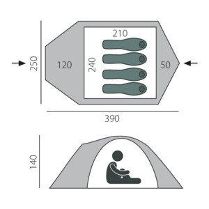 Палатка BTrace Canio 4  (Зеленый/Бежевый), фото 3