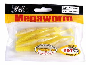 Виброхвосты съедоб. искусст. LJ Pro Series MegaWorm 3,0in (7,60)/T66 7шт., фото 4