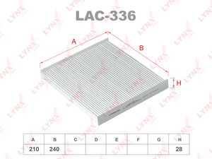 Фильтр салонный LYNXauto LAC-336. Для: KIA Sorento(UM) 15>, фото 1