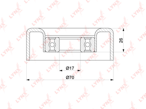 Ролик натяжного механизма / приводной LYNXauto PB-5262. Для: HYUNDAI Accent(LC) 1.5D 02> / Elanta(HD / XD) 2.0D 01-10 / Getz 1.5D 03-05 / i30(FD) 2.0D 07-11 / Matrix 1.5D 01-10 / Sonata(NF) 2.0D 06-10 / Santa Fe(SM/CM) 2.0D-2.2D 01-12 / Tucson(JM) 2.0D 04, фото 1