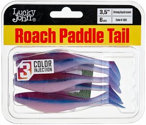 Виброхвосты съедоб. искусст. LJ Pro Series ROACH PADDLE TAIL 3.5in (08.89)/G05 6шт., фото 4