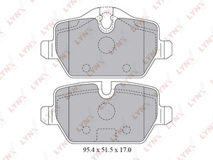 Колодки тормозные задние LYNXauto BD-1430. Для: BMW 1(E81 / 87) 1.6-2.0 03-12 / 1(F20/F21) 1.6-1.8 10> / 3(E90) 1.6-2.0 05-11, MINI Countryman(R60) 1.6-2.0D 10>, фото 1