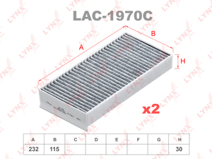 Фильтр салонный LYNXauto LAC-1970C. Для: BMW X2 F39 17>, фото 1