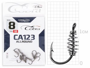 Крючки Cobra Allround PASTEHOLDER сер. CA123 разм. 008 10шт., фото 2