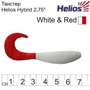 Твистер Hybrid 2,75"/7,0 см White RT 7шт. (HS-13/1-003) Helios (0), фото 3