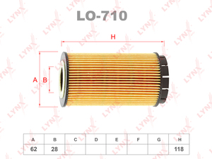 Фильтр масляный LYNXauto LO-710. Для: HYUNDAI Elantra 00> / Santa Fe 00-06/Trajet 00> / Tucson 04>, KIA Sportage II 04-10, фото 1