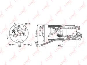 Фильтр топливный погружной LYNXauto LF-955M. Для: HONDA Jazz III 1.2-1.4 09>, фото 1