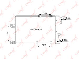 Радиатор кондиционера с осушителем LYNXauto RC-0381. Для: OPEL Astra F/G 1.4-2.2 98> / Zafira A 1.6-2.2 99>, фото 1