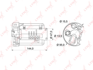 Фильтр топливный погружной LYNXauto LF-165M. Для: TOYOTA Avensis(T25) 2.0(JAP) 03-08 / Avensis Verso / Picnic 2.0 01-09 / Caldina(T24) 1.8-2.0 02-07 / Corolla(E120) 1.4-1.8(RHD) 02-07 / Corolla Verso(ZNR_) 1.6-1.8 04-09 / Premio / Allion/Premio(T24) 1.5-2, фото 1