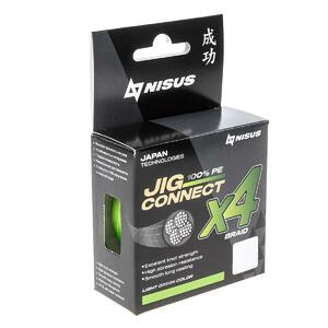 Шнур JIG CONNECT X4 PE Light Green 150m #0.6, 0.12mm 4.4кг/9.7LB (T-N-JC-X4-0.12-150-LG) NISUS, фото 7
