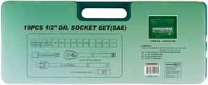 JONNESWAY S05H4219S Набор головок торцевых дюймовых 1/2"DR, SAE 3/8"--1-1/4", 19 предметов, фото 4