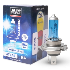 Галогенная автомобильная лампа AVS ATLAS, H4, 24 В, 75/70 Вт, 5000 К, цоколь P43t, фото 2