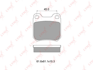 Колодки тормозные задние LYNXauto BD-5902. Для: OPEL Omega A/B/Vectra B >02, SAAB 900 96-98/9-3 98-02, фото 1