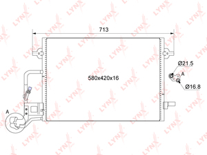 Радиатор кондиционера LYNXauto RC-0520. Для: SKODA Superb(3U) 1.8-2.8 01>, VW Passat 1.8-2.8 96-05, фото 1