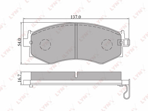 Колодки тормозные передние LYNXauto BD-5708. Для: NISSAN Primera Travaller(W10), SSANGYONG Rexton 04>, HYUNDAI Sonata >01/Lantra 91-00, фото 1