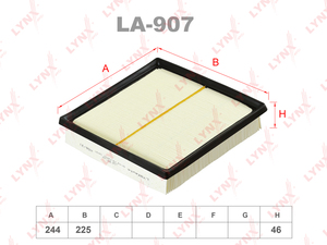 Фильтр воздушный LYNXauto LA-907. Для: TOYOTA Camry(V70) 2.0-3.5 17> / Highlander 3.5 20> / RAV 4 V 2.0-2.5 18>, фото 1