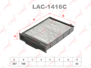 Фильтр салонный угольный LYNXauto LAC-1416C. Для: RENAULT Megane II 02-08, фото 1