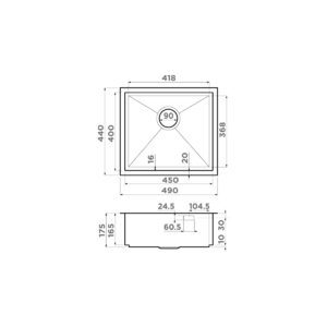 Кухонная мойка Omoikiri Kasen 49-16 INT GM нерж.сталь/вороненая сталь, фото 2