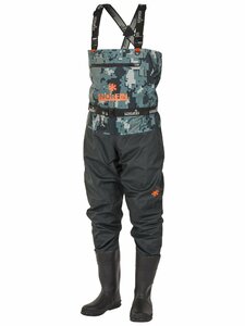 Полукомбинезон забродный Norfin PILOT CAMO BOOTFOOT р.45-XL с сапогами резина, фото 2