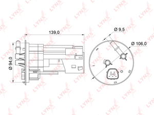 Фильтр топливный погружной LYNXauto LF-541M. Для: HONDA Хонда Accord(Аккорд) VII 2.0-2.4 03-08, фото 1