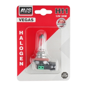Галогенная автомобильная лампа AVS Vegas, H11, 12 В, 55 Вт, 3200 К, цоколь PGJ19-2, фото 2