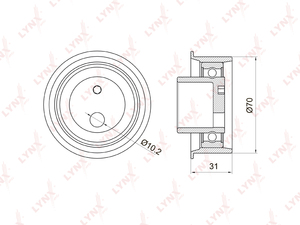 Ролик натяжной / ГРМ LYNXauto PB-1024. Для: HYUNDAI Хендаи Elantra(Элантра)(XD) 1.8-2.0 00> / Lantra II 1.6-2.0 95> / Matrix(Матрикс) 1.8 01> / Trajet 2.0 04-08 / Tucson(Туксон)(JM) 2.0 04-10, KIA КИА Carens 2.0 04> / Cerato(Серато)/Spectra(LD) 2.0 04> / , фото 1