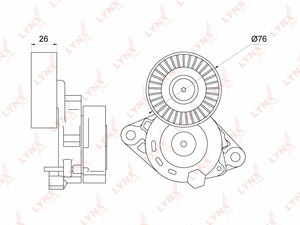 Натяжитель/приводной LYNXauto PT-3320. Для MITSUBISHI Митсубиси Outlander(Аутлэндер)/Airtrek II-III 3.0 06>, фото 1