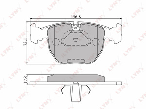 Колодки тормозные передние LYNXauto BD-1401. Для: Bmw, БМВ, 5(E39) 00-03/7(E38) 4.0 96-01/X3(E83) 3.0D 06> / X5(E53) 3.0-4.4., фото 2