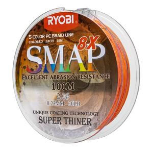 Шнур SMAP PE8X-100M 2.0# Multi Colour 0,235мм Ryobi, фото 5